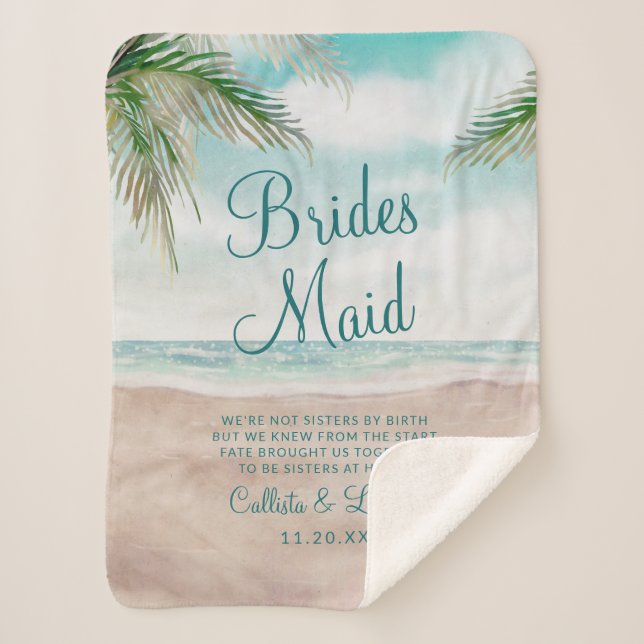 Island Breeze Sandy Beach zum Zitat von Bridesmaid Sherpadecke (Vorderseite)
