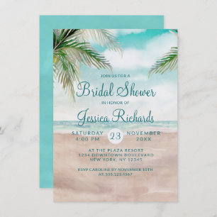 Island Breeze Tropical Beach Wedding Brautparty Einladung