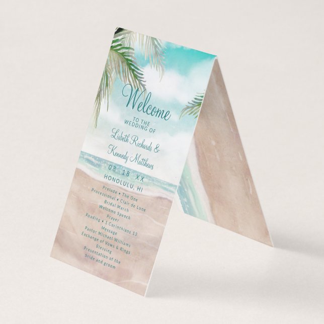 Island Breeze Tropical Wedding Program (Vorderseite)