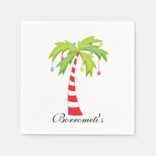 Island Christmas Palm Tree Cocktail Napkin Serviette