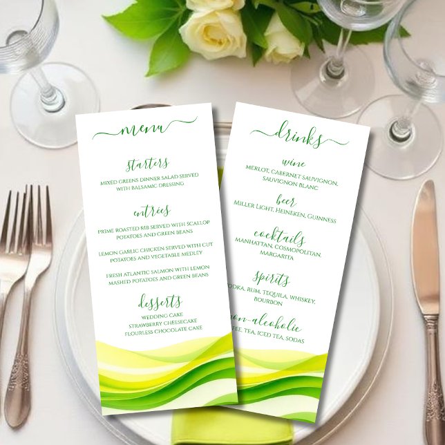 Island Citrus Green and Yellow Dinner and Bar Menu Menükarte (Island Citrus Green and Yellow Dinner and Bar Menu)