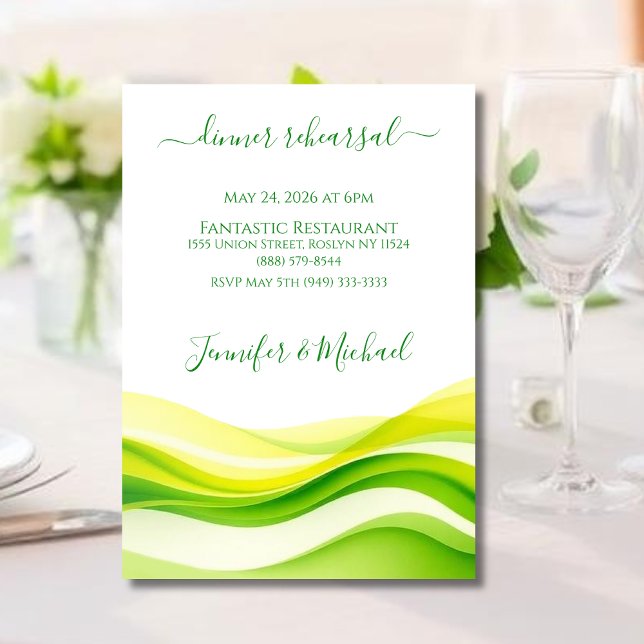 Island Citrus Grün & Gelbe Abendprobe Einladung (Island Citrus Green & Yellow Dinner Rehearsal  Invitation )