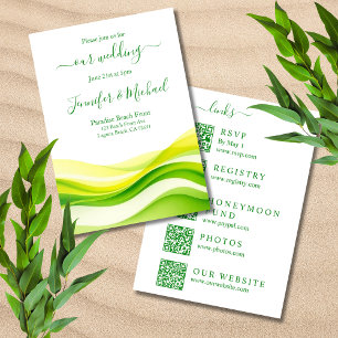 Island Citrus Grün und Gelb Hochzeit - Alles in ei Einladung