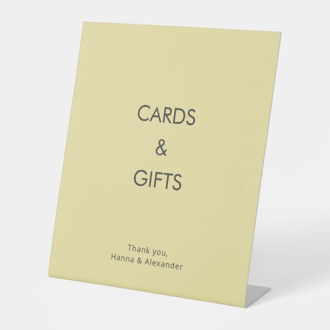 Island Citrus Yellow Cards & Gifts Wedding Sign Sockelschild (Vorderseite)