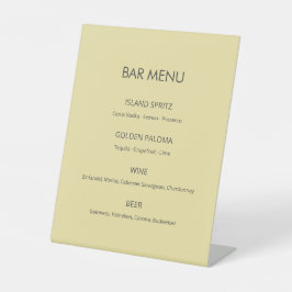 Island Citrus Yellow Wedding Bar Sign Sockelschild