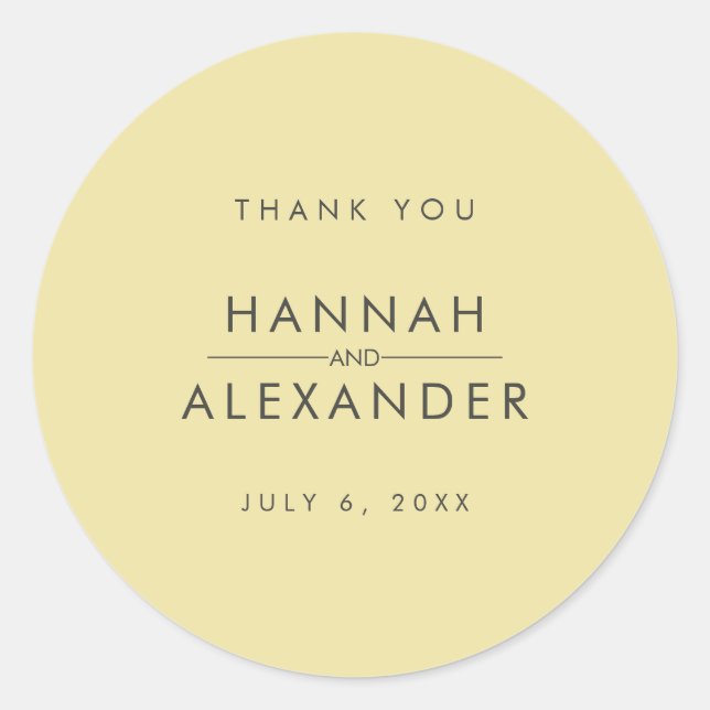 Island Citrus Yellow Wedding Favor Stickers (Vorderseite)