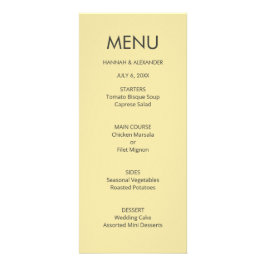 Island Citrus Yellow Wedding Menu - Easy Edit Werbekarte