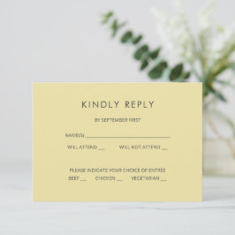 Island Citrus Yellow Wedding RSVP Card Einladung