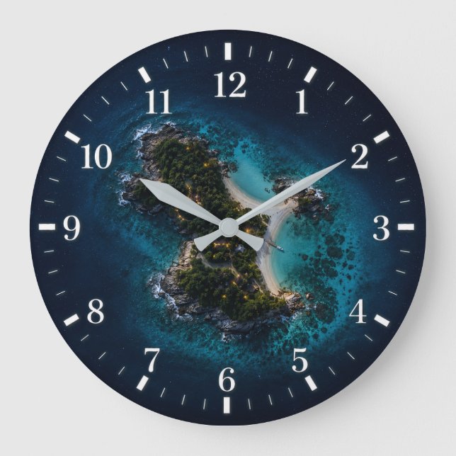 Island Clock 2026 Große Wanduhr (Vorderseite)