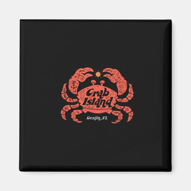 Island Crab Sandbar Hangout in Destin Florida Fl C Magnet (Vorne)