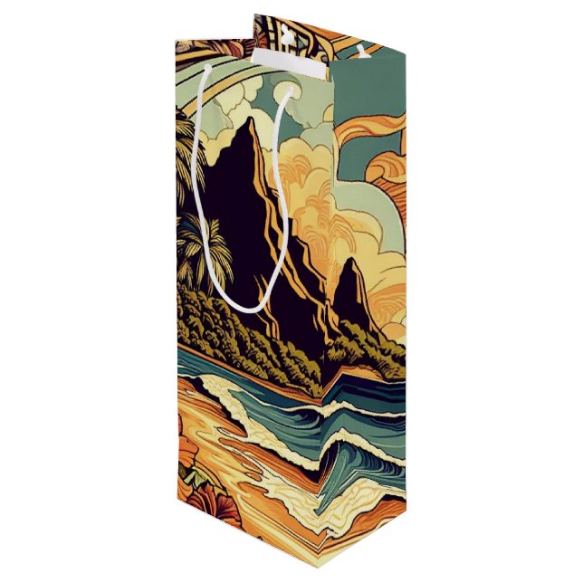 Island Culture Gift Bag 11 Geschenktüte Für Weinflaschen (Rückseite Schrägansicht)