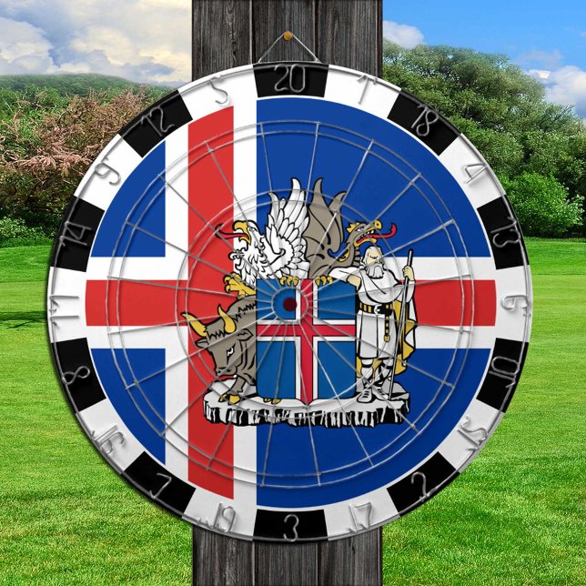 Island Dartboard, Spielbrett, isländische Flagge Dartscheibe (Von Creator hochgeladen)