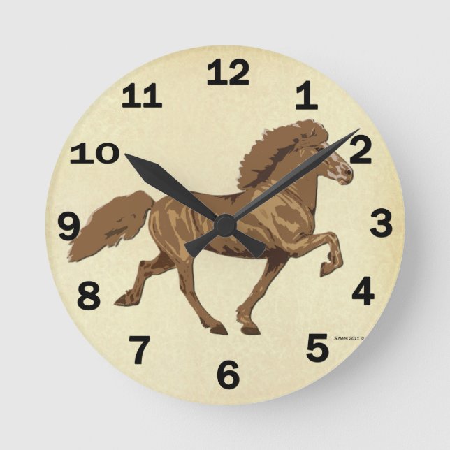 Island der 1930er Jahre Runde Wanduhr (Vorderseite)