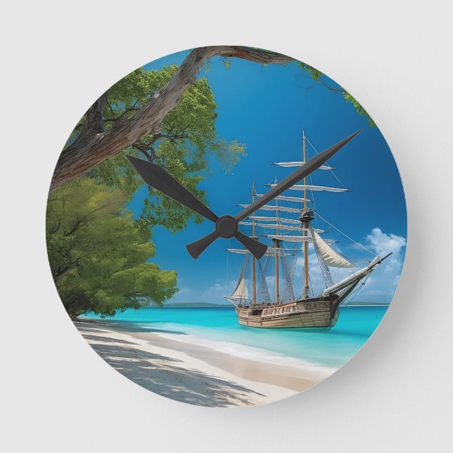 Island Dreams - The Caribbean Friends Collection Runde Wanduhr (Vorderseite)