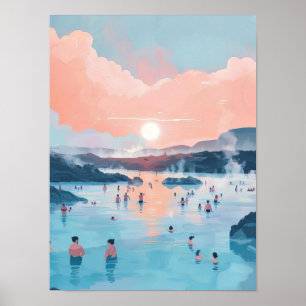 Island Druck Island Illustration Reykjavik Druck Poster