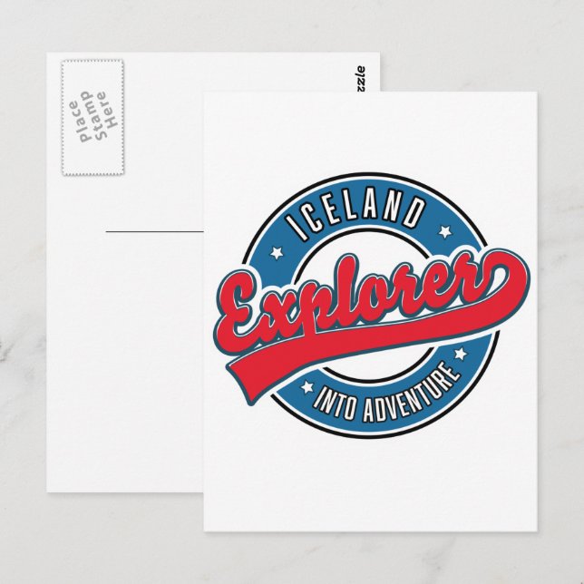 Island-Erforscher ins Abenteuer Postkarte (Vorne/Hinten)