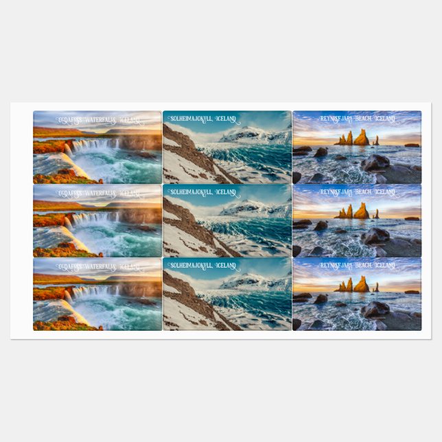 Island Etiketten (Blatt)