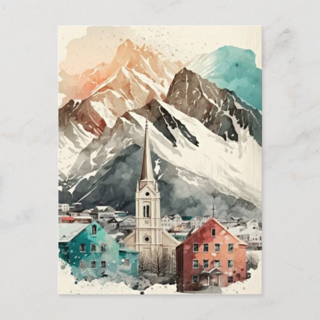 Island Feiertagspostkarte (Vorderseite)