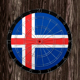 Island Flag Dartboard & dartboard / game board Dartscheibe