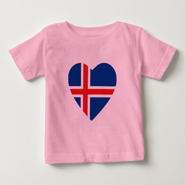Island Flag Herz T - Shirt (Vorderseite)