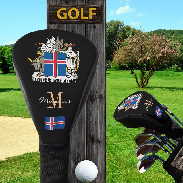 Island & Flag Mit Monogramm Golf Clubs Golf Headcover (Von Creator hochgeladen)