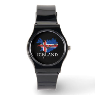 Island-Flagge Armbanduhr
