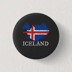Island-Flagge Button