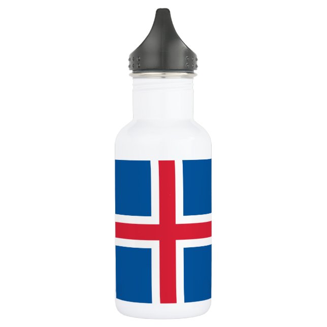 Island-Flagge Edelstahlflasche (Links)