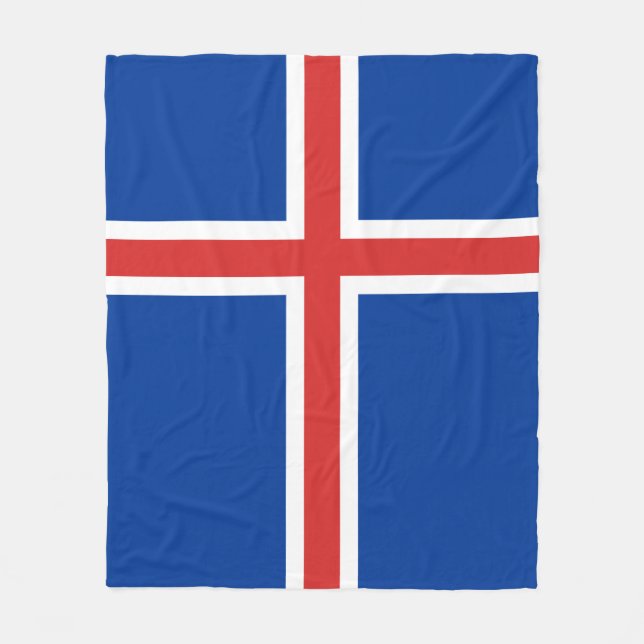 Island-Flagge Fleecedecke (Vorderseite)