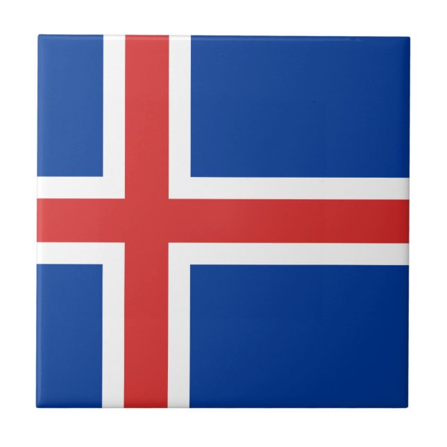 Island-Flagge Fliese (Vorderseite)