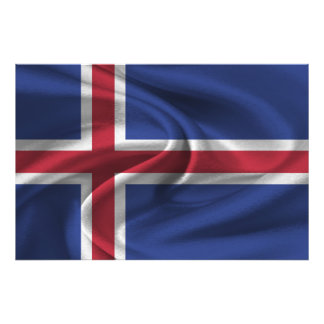 Island-Flagge Fotodruck