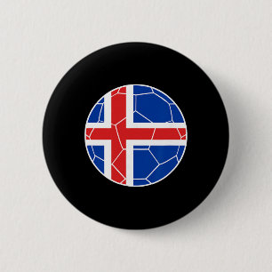 Island Flagge Fußball Island Fußball  Button