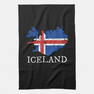 Island-Flagge Geschirrtuch