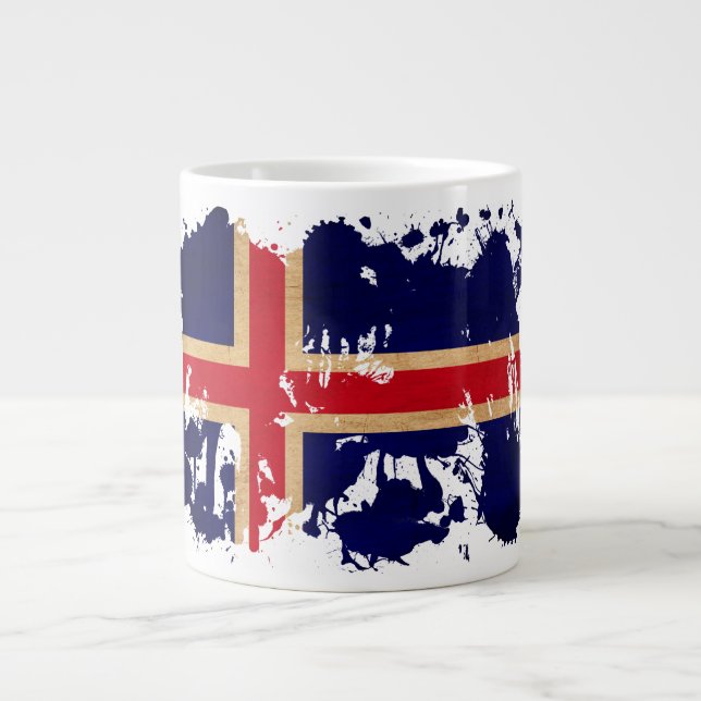 Island-Flagge Jumbo-Tasse (Vorderseite)