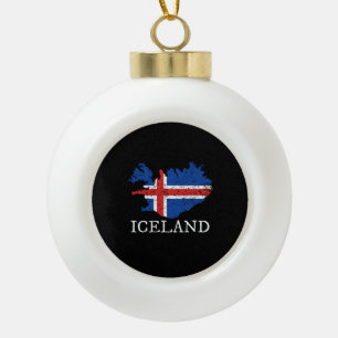 Island-Flagge Keramik Kugel-Ornament