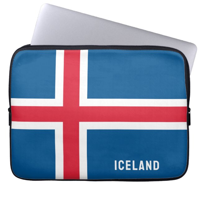 Island-Flagge Laptopschutzhülle (Vorderseite)
