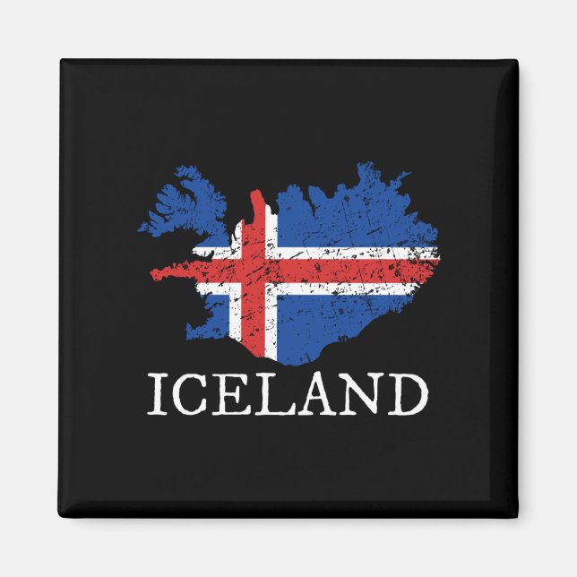 Island-Flagge Magnet (Vorne)