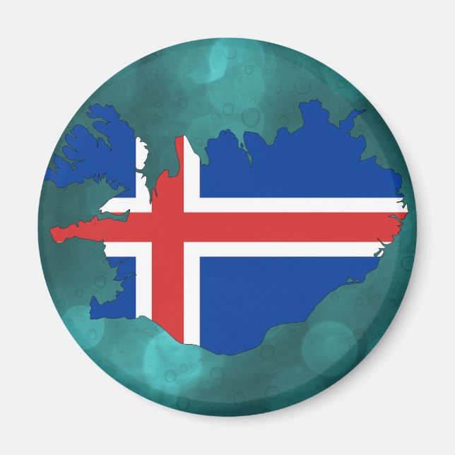 Island-Flagge Magnet (Vorne)