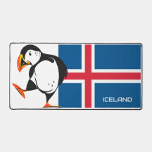 Island-Flagge mit Puffin