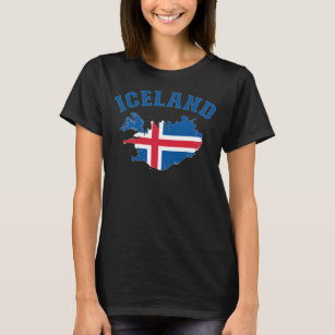 Island Flagge Schriftzug T-Shirt