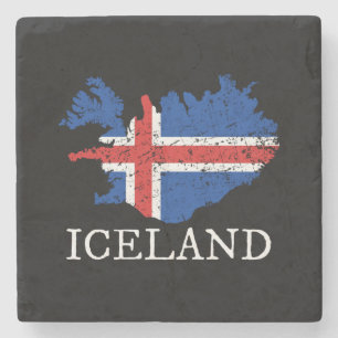 Island-Flagge Steinuntersetzer