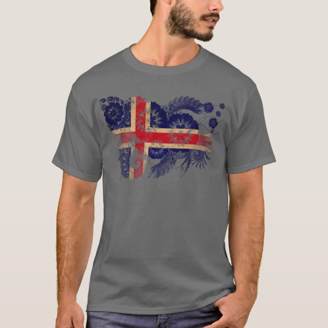 Island-Flagge T-Shirt (Vorderseite)