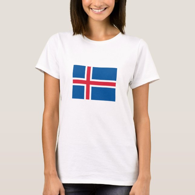 Island-Flagge T-Shirt (Vorderseite)