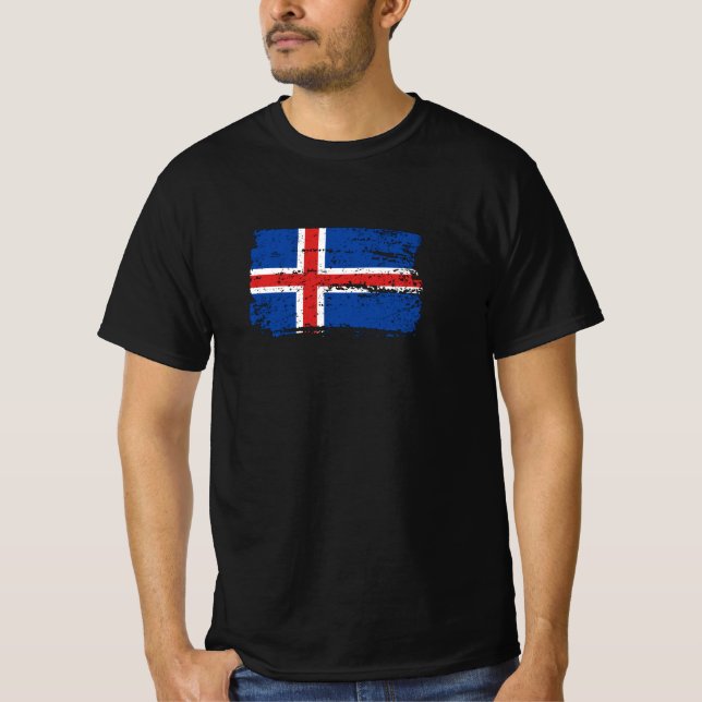 Island-Flagge T-Shirt (Vorderseite)