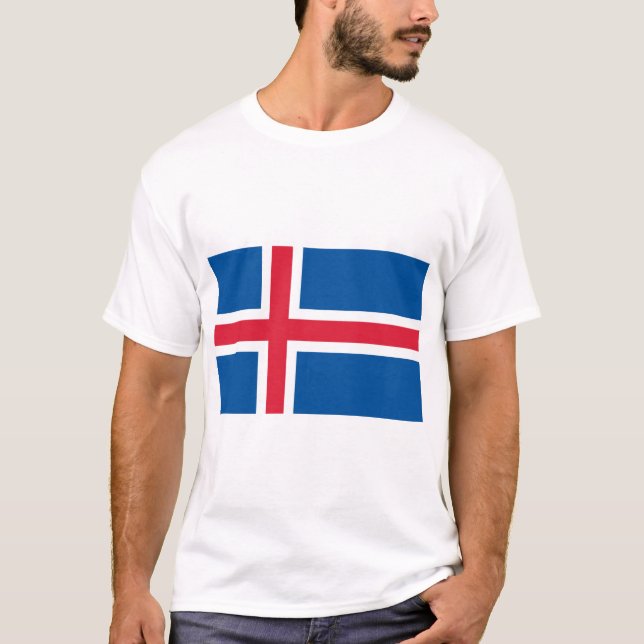 Island-Flagge T-Shirt (Vorderseite)