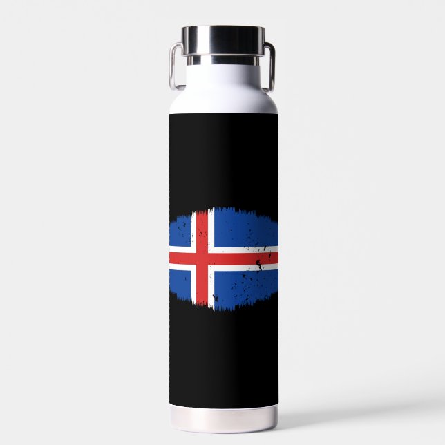 Island-Flagge Trinkflasche (Vorne)