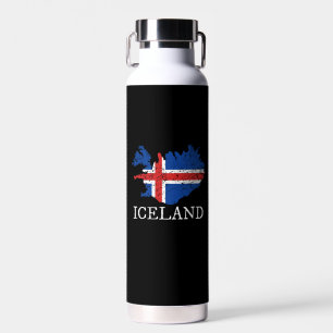 Island-Flagge Trinkflasche