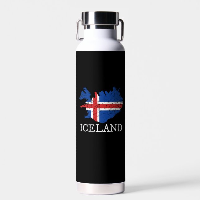 Island-Flagge Trinkflasche (Vorne)