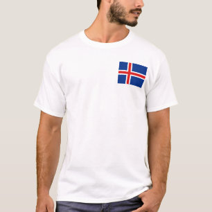 Island-Flagge und Karten-T - Shirt