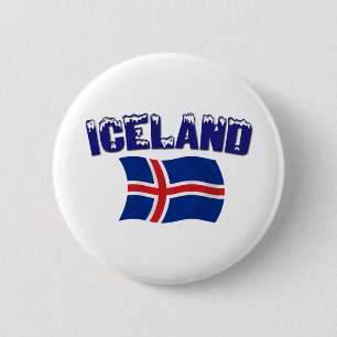 Island-Flagge (w/inscription) Button
